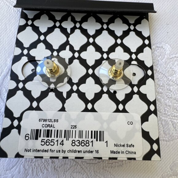 Laundry by Shelli Segal Orange Bead CZ Goldtone Drop Rhinestone NEW - Picture 9 of 9